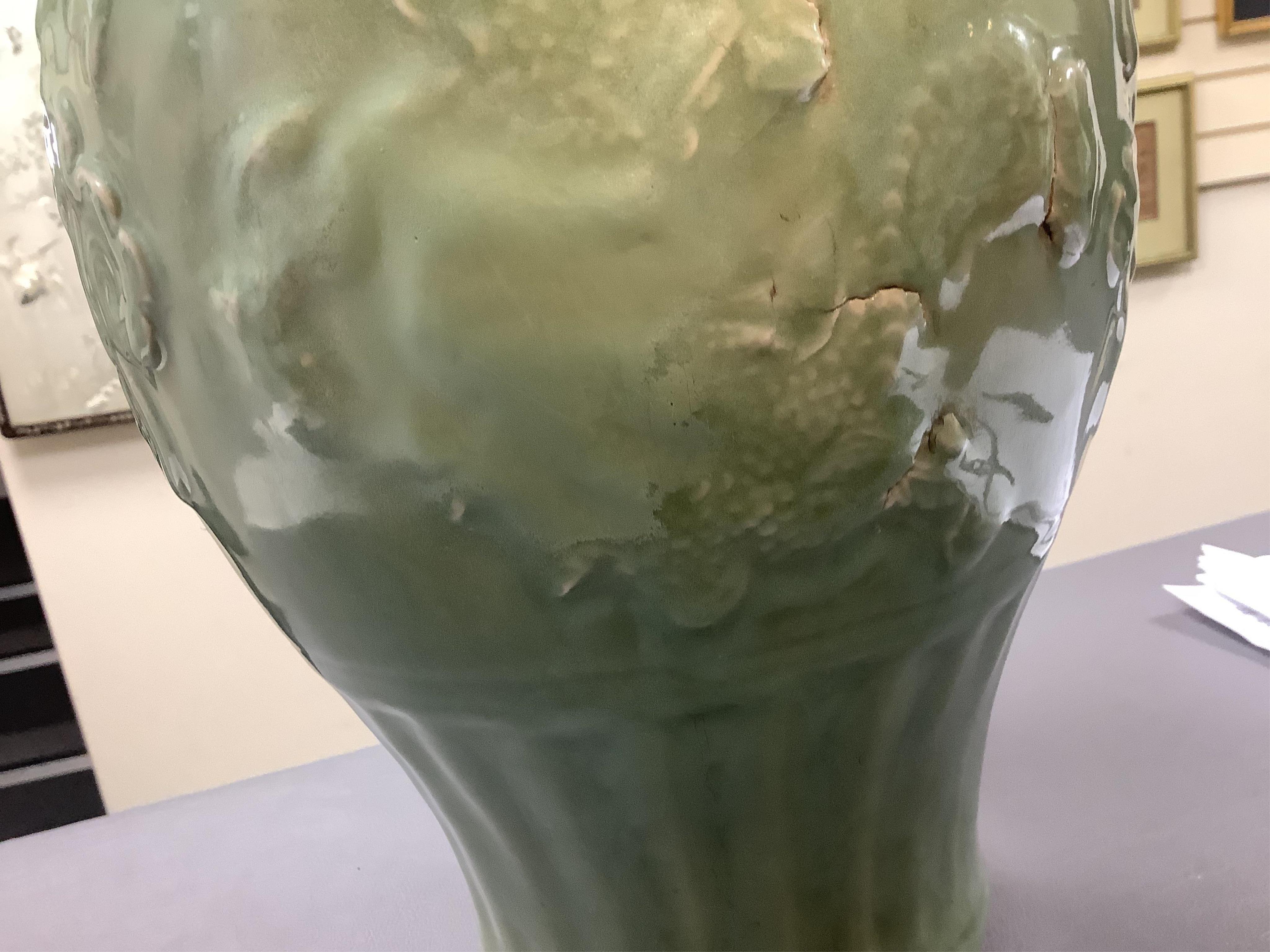 A Chinese Longquan style celadon vase